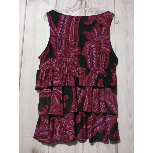 D.F.A New‎ York Shirt Junior Extra Large Sleeveless Ruffle VNECK Y2K - Picture 2 of 7